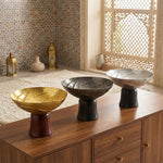 وعاء بقاعدة خشبية - وسط