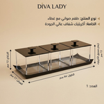 طقم صينية مع 3 صناديق أكريلك