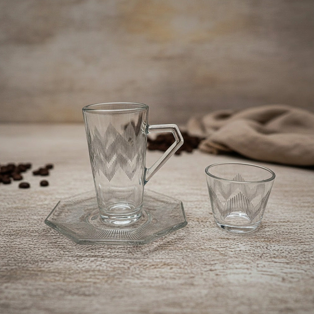 طقم استكانة وفنجان 18قطعة