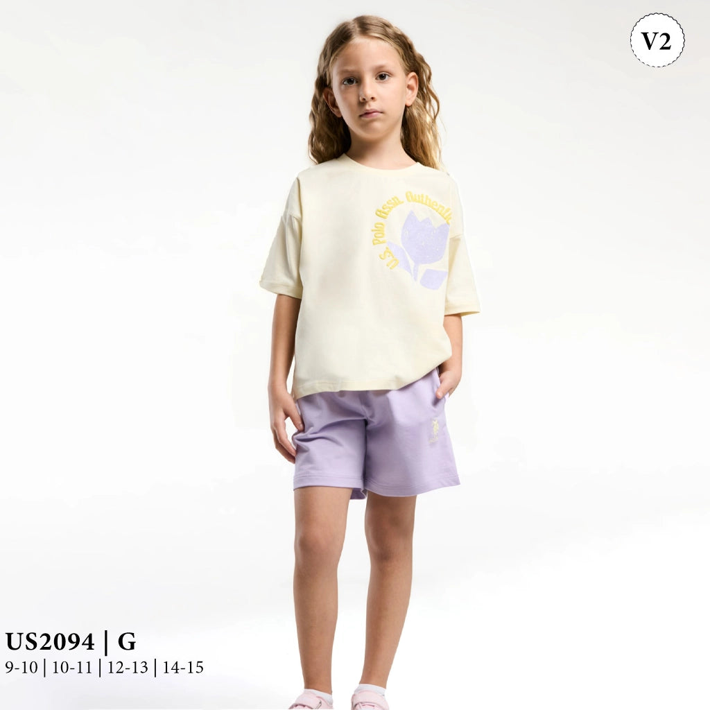 طقم بناتى بطبعة زهرة