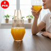 طقم قارورة وكوب زجاجي هندسي