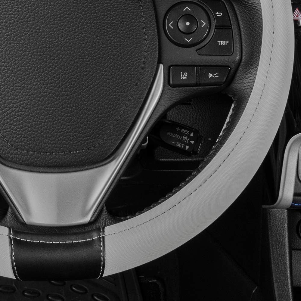 غطاء عجلة القيادة أسود+رمادي فاتح