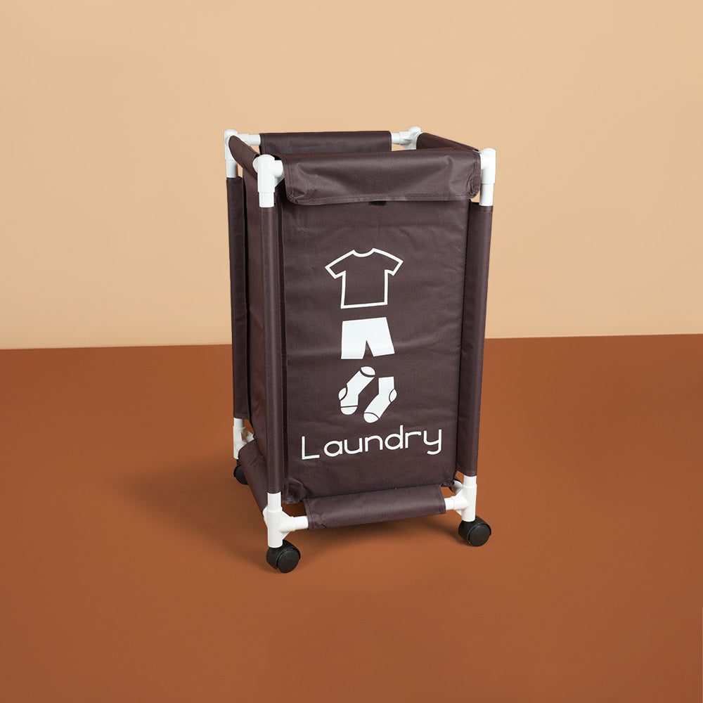 سلة غسيل ذات حجرة واحدة مع غطاء، المقاس: ارتفاع 65 × عرض 35 × طول 35