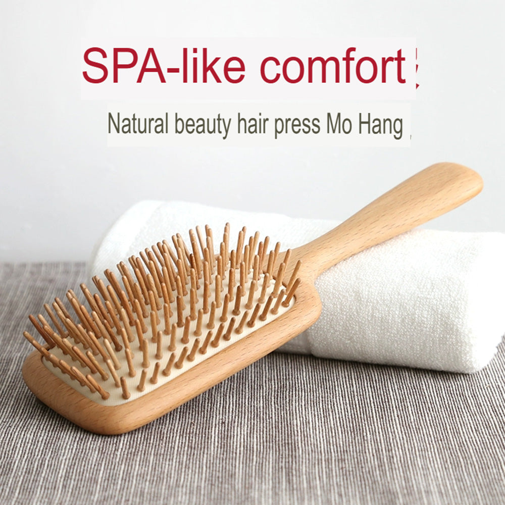 فرشاة شعر خشبية مضادة للتشابك