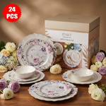 طقم أطباق مائدة فاخر 24 قطعة