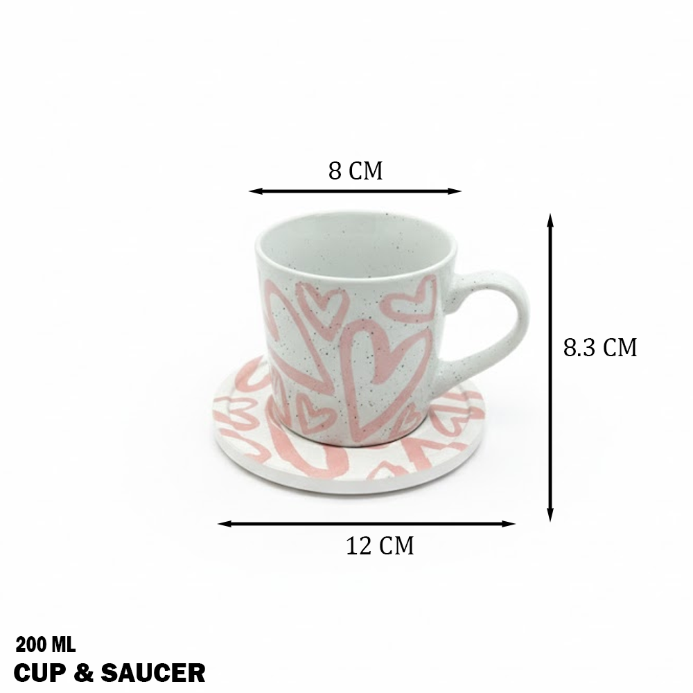 فنجان قهوة سيراميك مع صحن 200 مل