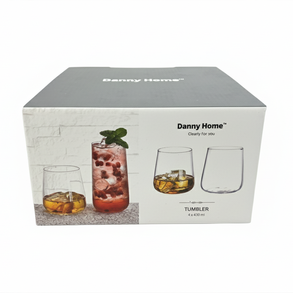 طقم أكواب زجاجية كلاسيكية – 4 قطع (245 مل)