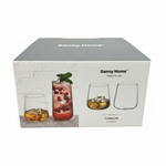 طقم أكواب زجاجية بسطح متعروج