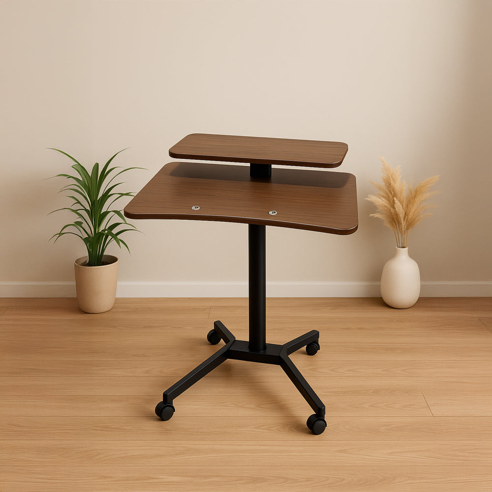 طاولة كمبيوتر خشبية متحركة