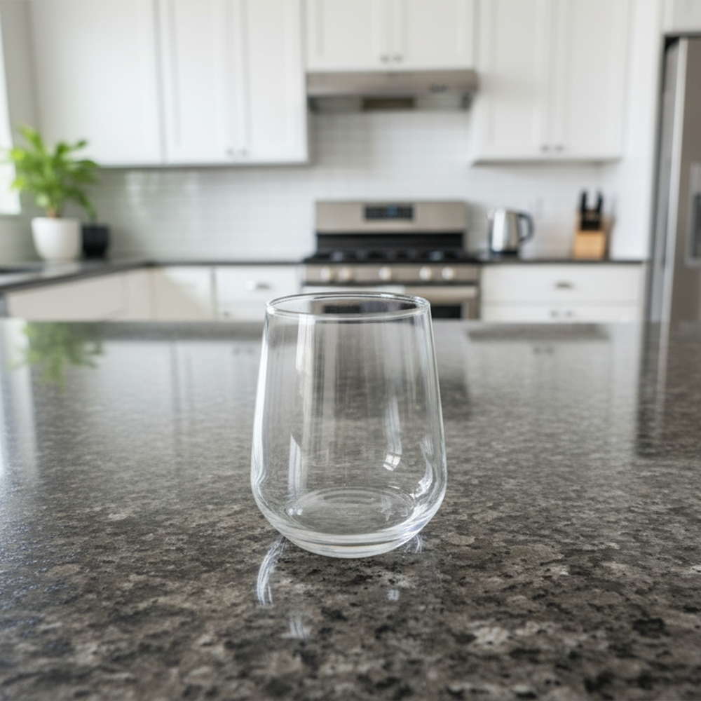 طقم أكواب زجاجية شفافة بيضوية