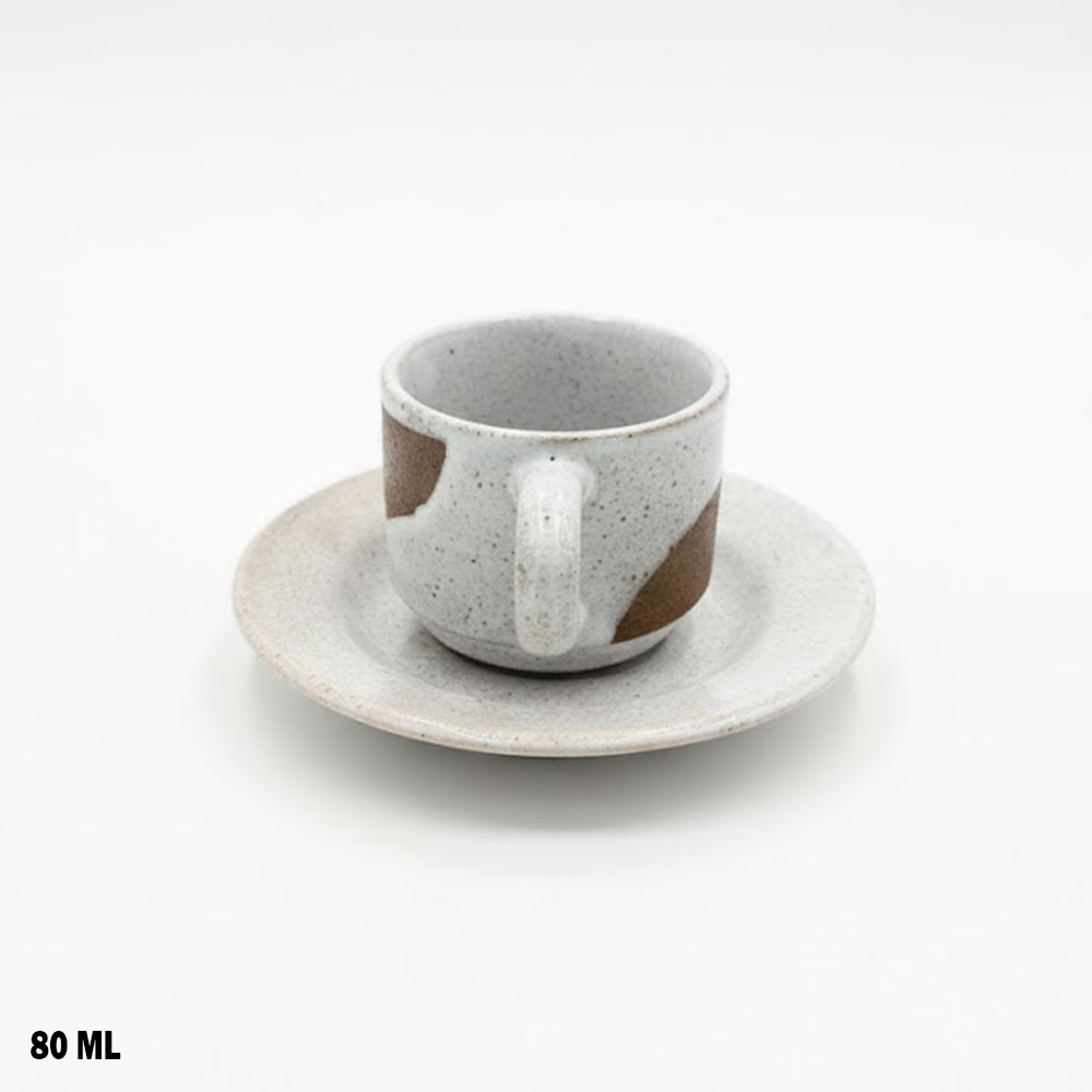 فنجان قهوة مع صحن 80 مل - تصميم عصري