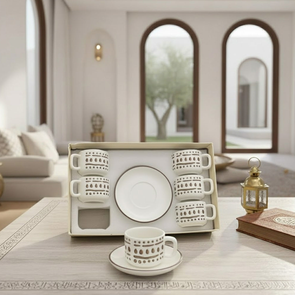 طقم فناجين وصحون قهوة 12 قطعة