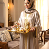 صينية تقديم وسط مربعة