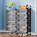 خزانة أحذية بواجهات سحب شفافة