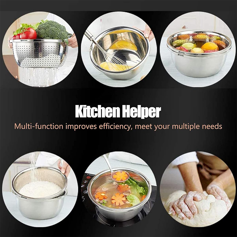 طقم مصفاة وحوض من الفولاذ