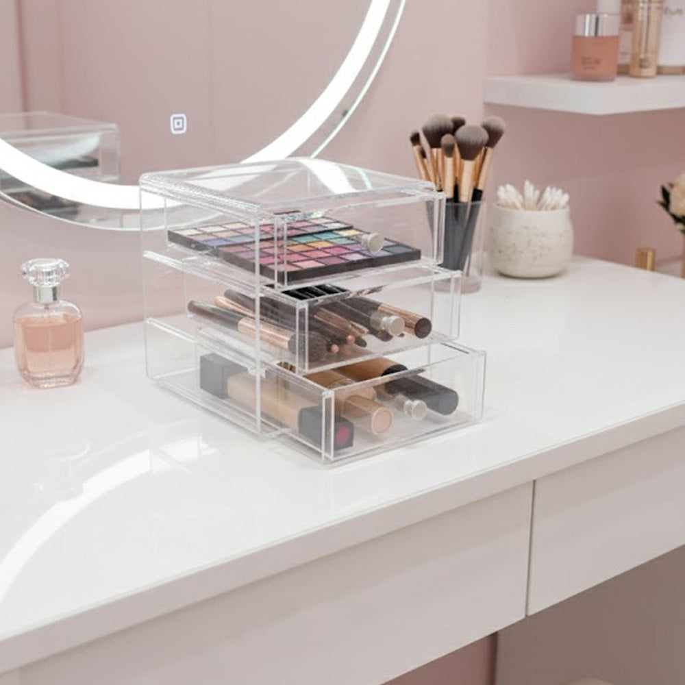 منظم مكياج أكريليك شفاف