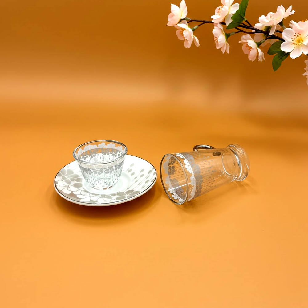 طقم استكانة وفنجان 18قطعة