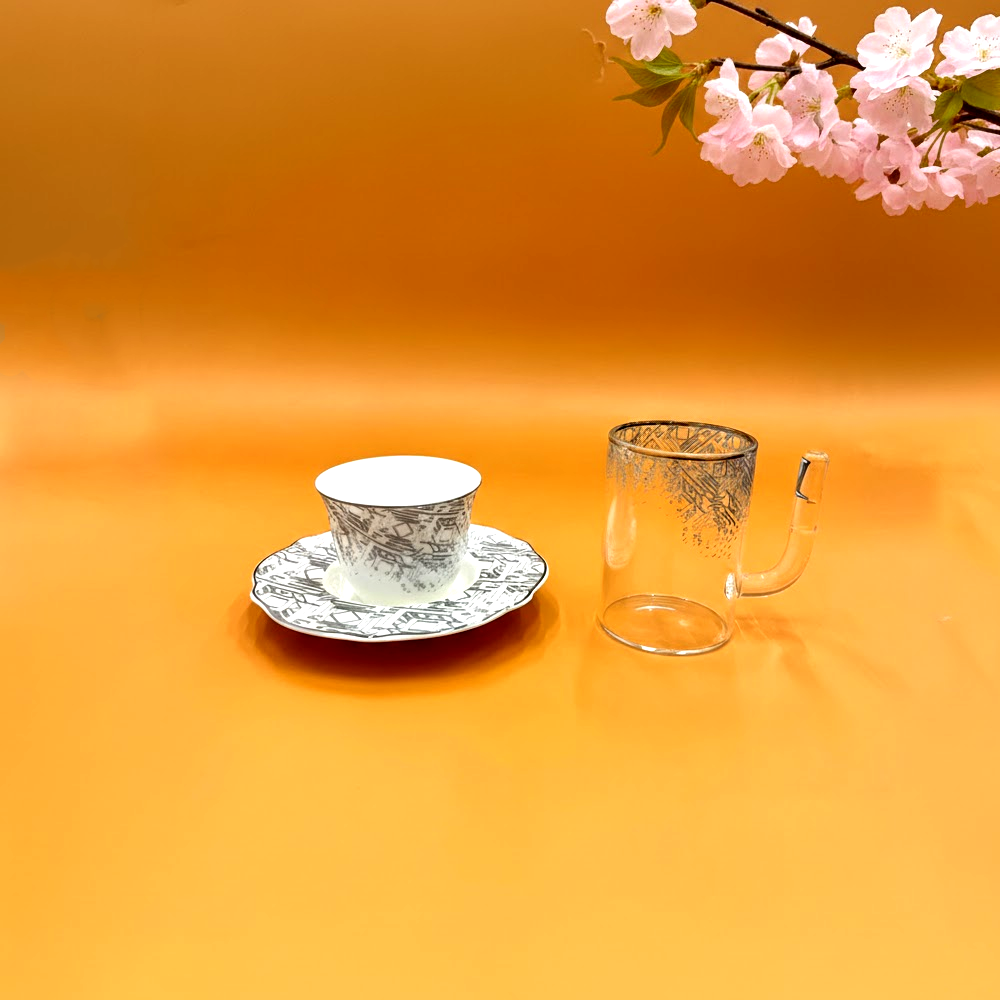 طقم استكانة وفنجان 18قطعة