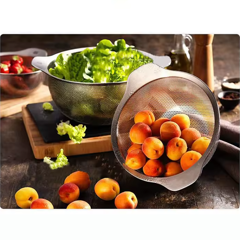 ( M )مصفاة الفولاذ المقاوم للصدأ بمقبض