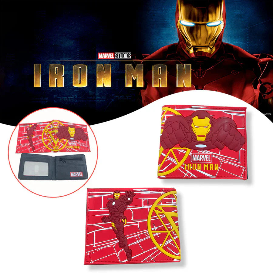 محفظة من جلد البولي يوريثان بطبعات آيرون مان44