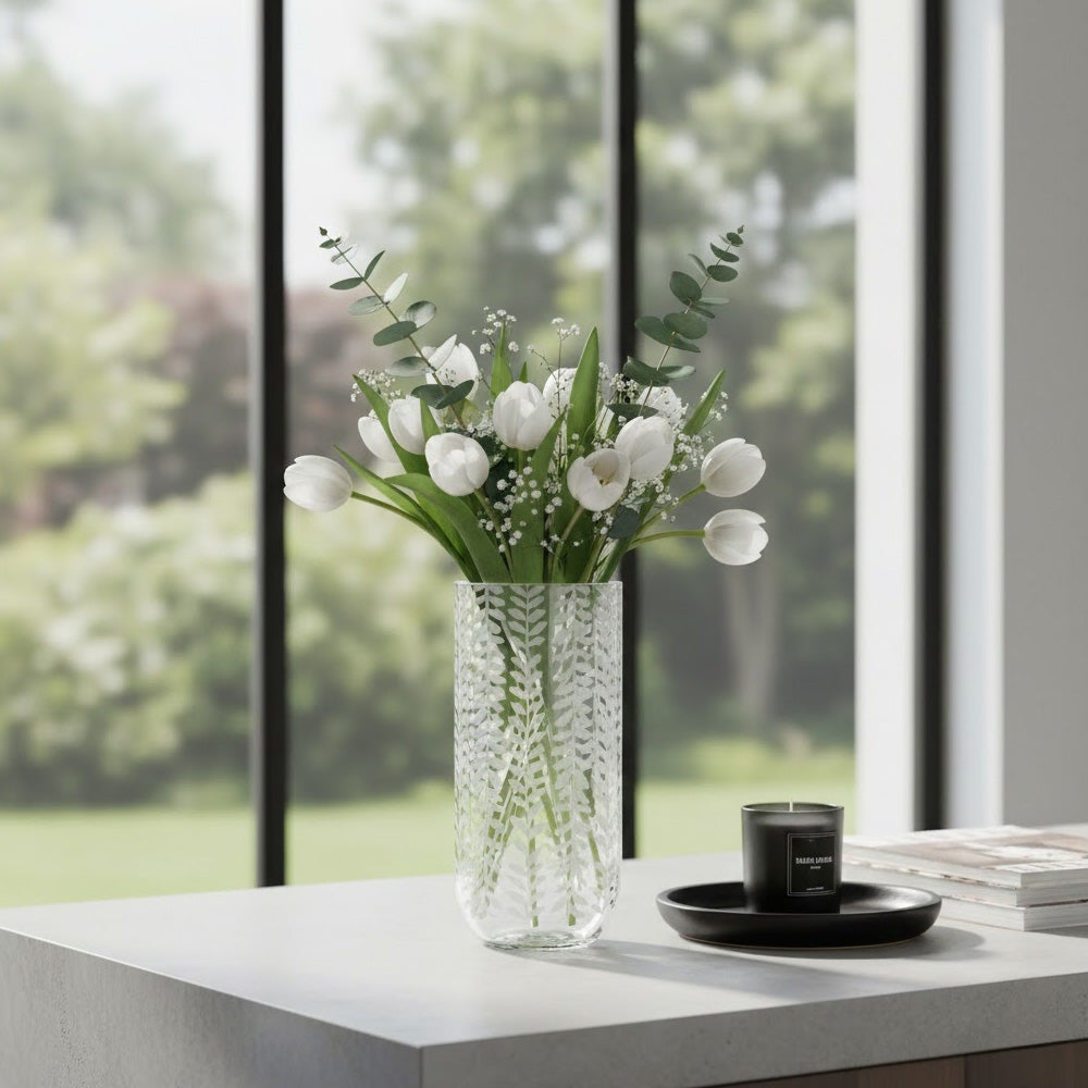 مزهرية زجاجية 25 سم