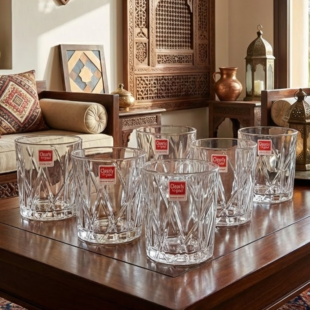 طقم اكواب تقديم زجاجية