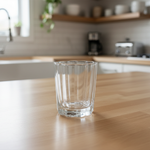 طقم أكواب زجاجية بسطح متعروج