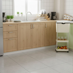 سلة مهملات مع رفين للتخزين