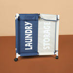 سلة غسيل مكونة من حجرتين مع غطاء