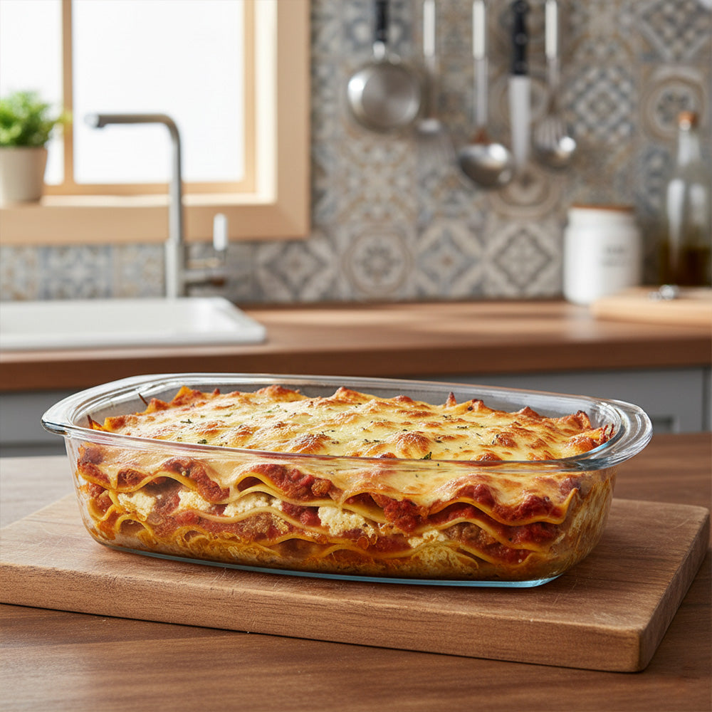طبق فرن زجاجي مستطيل 1800 مل