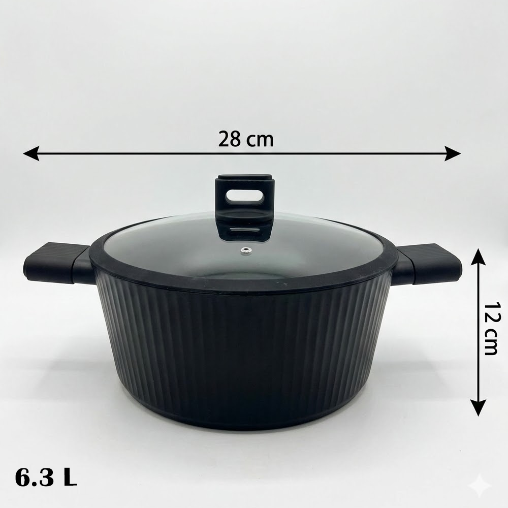 مقلاة طهي بغطاء زجاج