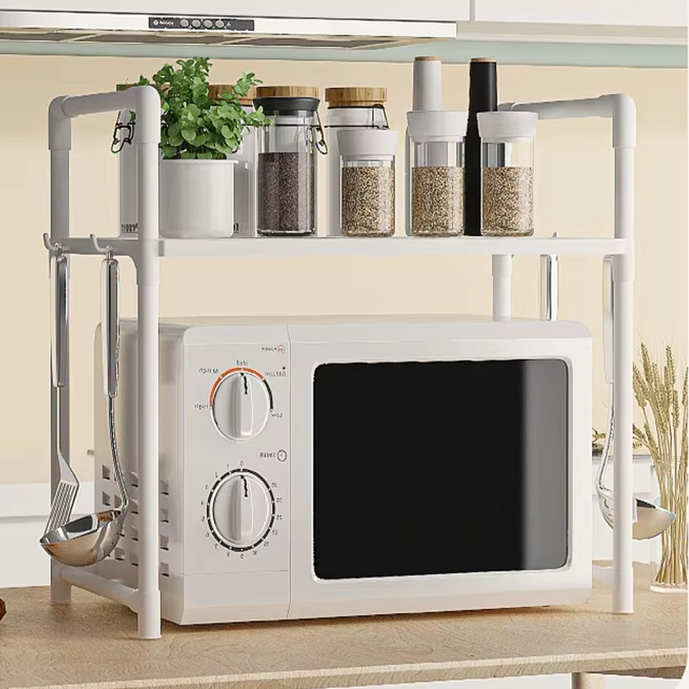 رف منظم ميكروويف للمطبخ، طبقة واحدة