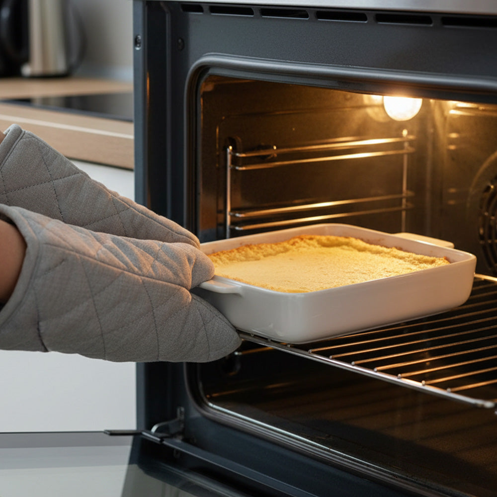 طقم صواني سيراميك مستطيل الشكل مكون من 3 قطع