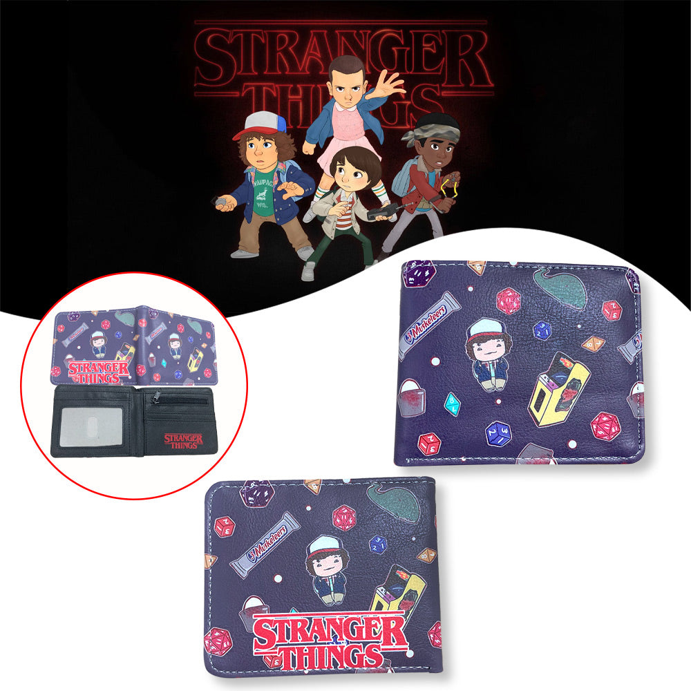 محفظة من جلد البولي يوريثان بطبعة الرسوم المتحركة Strangers Things 26