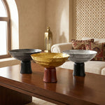 وعاء بقاعدة خشبية - كبير