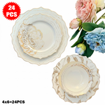 طقم أطباق مائدة فاخر 24 قطعة