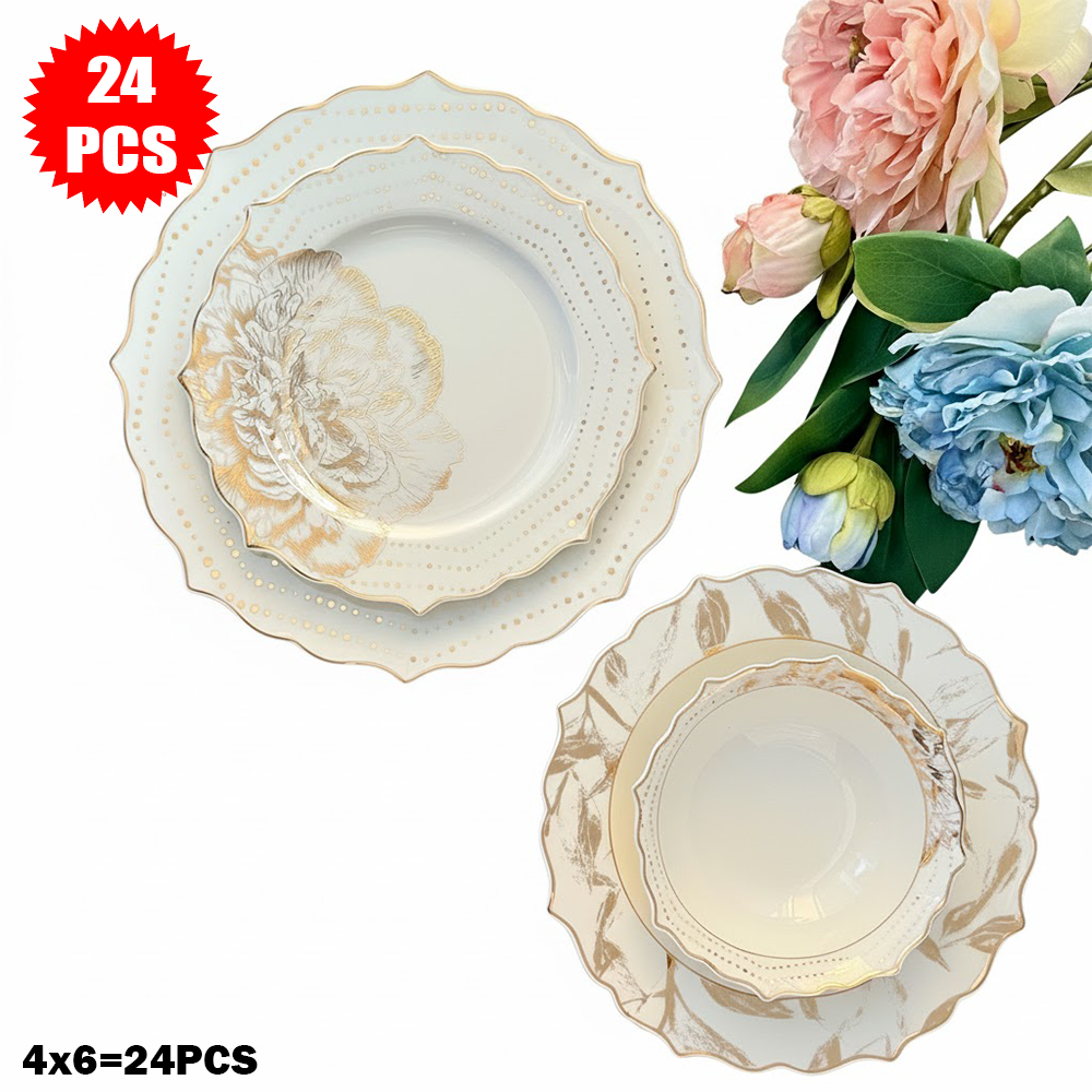 طقم أطباق مائدة فاخر 24 قطعة