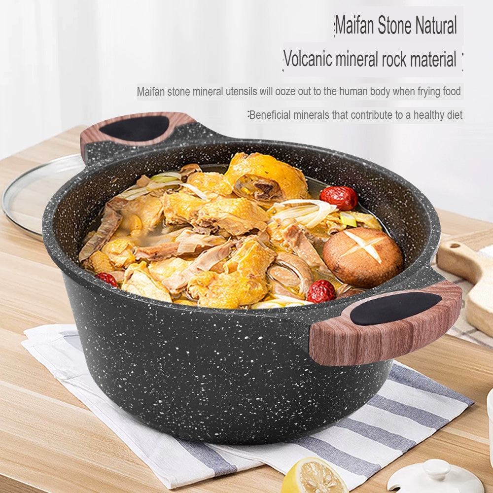 مجموعة أواني طهي من الجرانيت الفاخر، مكونة من 10 قطع