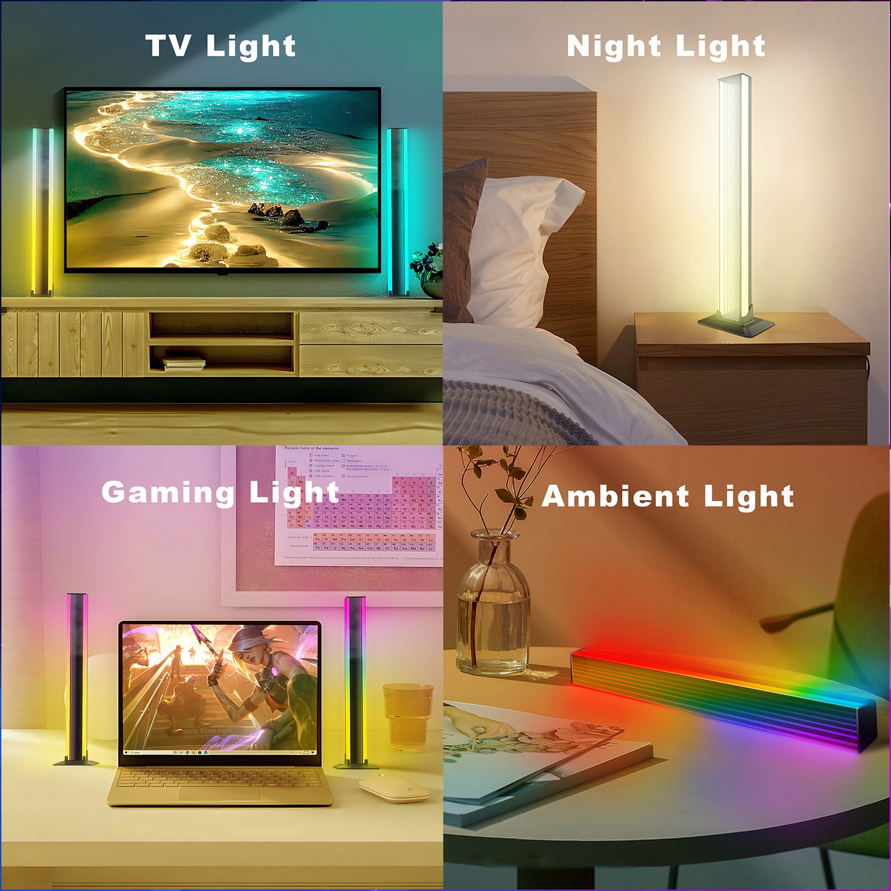 إضاءة RGB موسيقية مزدوجة