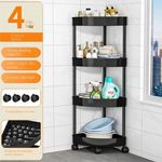 رف تخزين زاوية متعددة الطوابق بعجلات