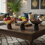 وعاء بقاعدة خشبية - صغير