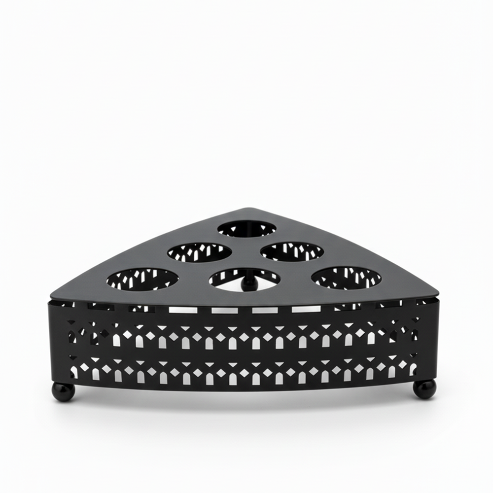 صينية تقديم معدنية بنقوش هندسية