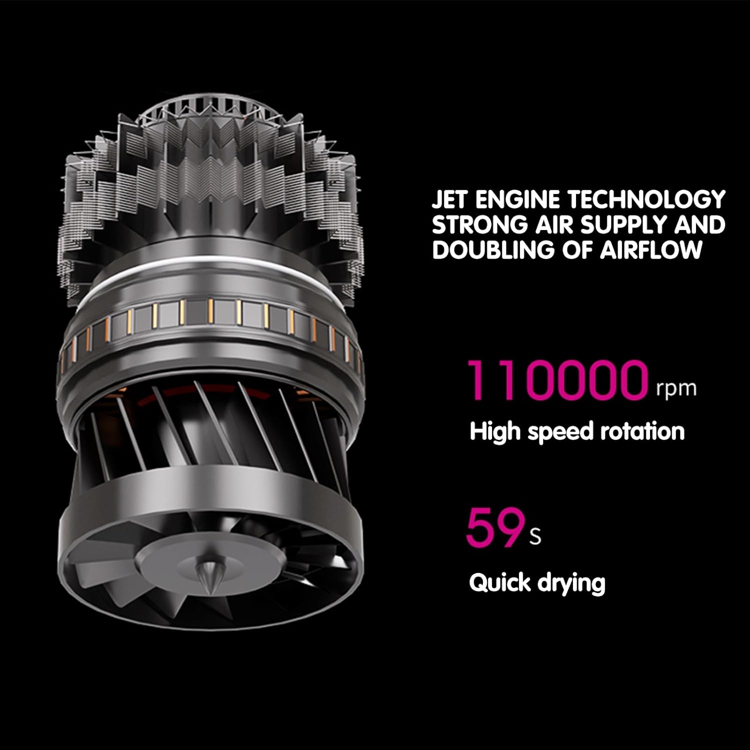 مجفف الشعر السريع مع مستويات