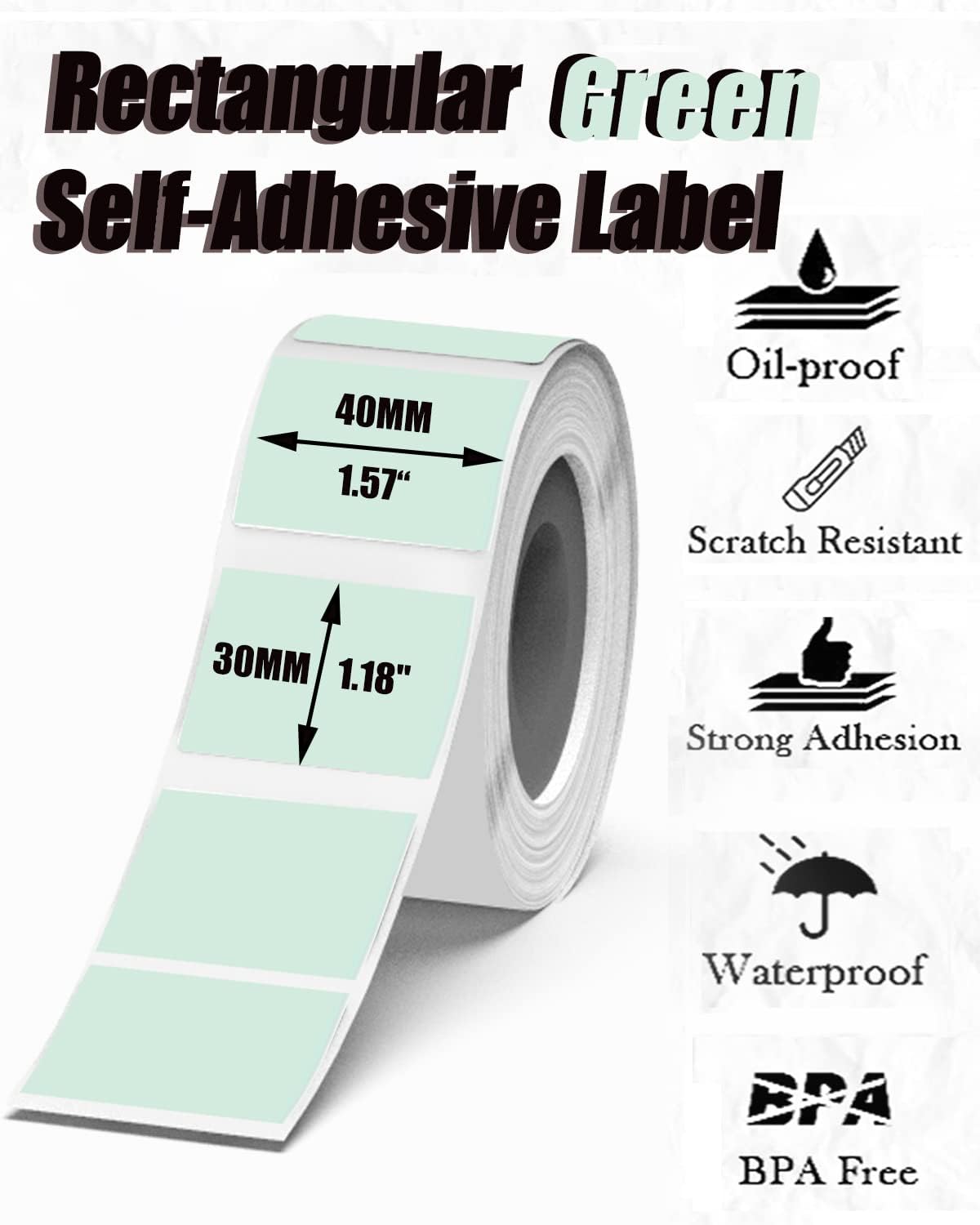 ‏ملصقات طابعة فوميو 50x50 مم  140 قطعة مربعه / أخضر