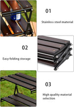 طاولة تخييم خشبية محمولة للخارج