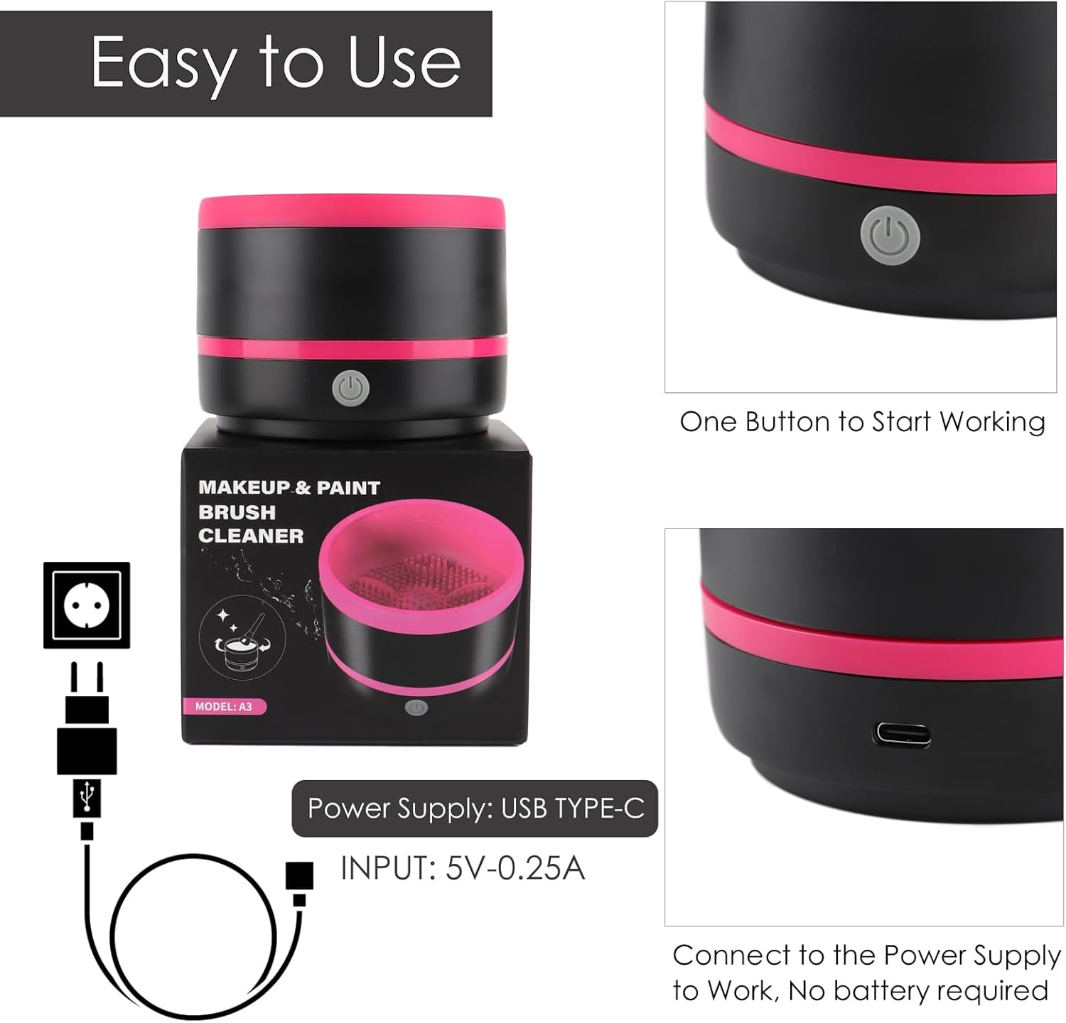 آلة تنظيف فرش المكياج الكهربائية