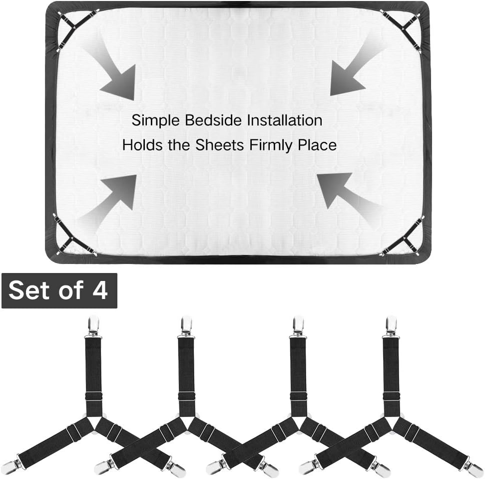 مشابك ملاءة سرير ، 4 قطع قابلة للتعديل