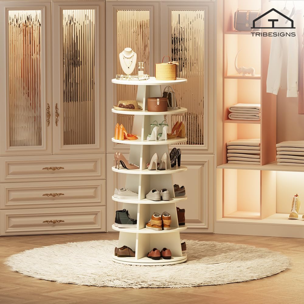 برج رفوف هرمي دوار للأحذية