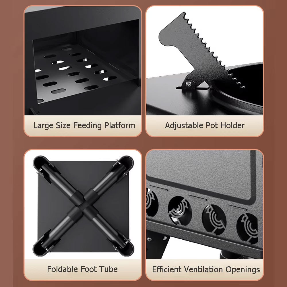 موقد محمول لحرق الأخشاب