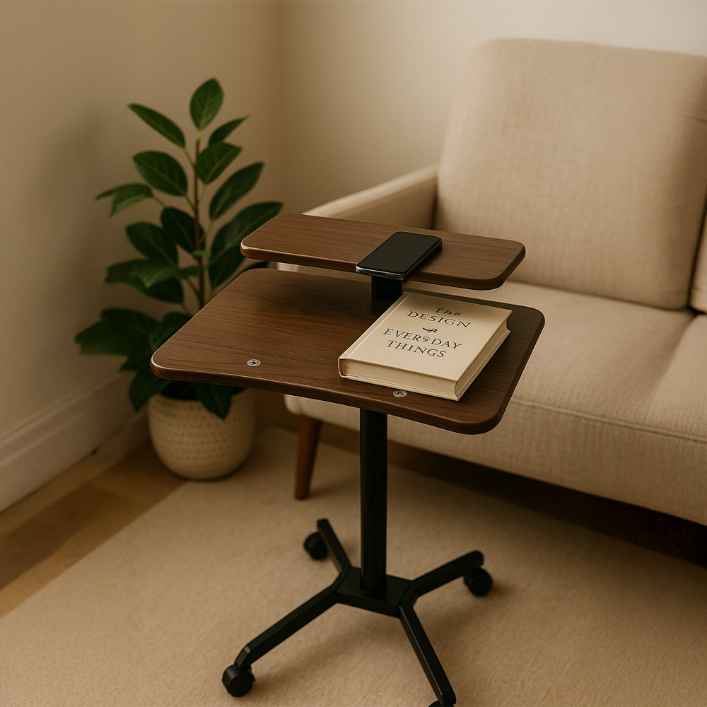 طاولة كمبيوتر خشبية متحركة